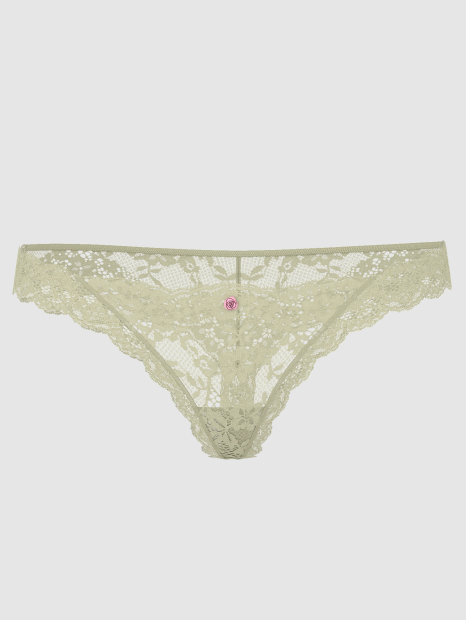 Мереживні трусики тонг Victoria's Secret 1159861093 (Зелений L)