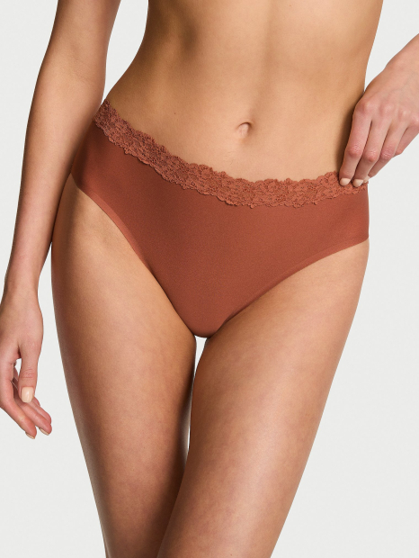 Гладкі трусики бікіні Victoria's Secret Flex з мереживним оздобленням 1159861096 (Коричневий M)
