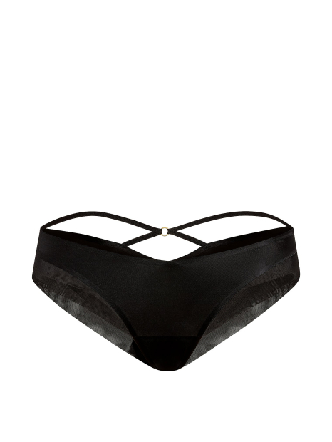 Жіночі гладкі трусики чики Victoria's Secret з сіточкою 1159861106 (Чорний S)