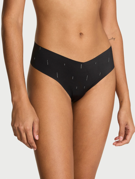 Трусики безшовні тонг Victoria's Secret зі стразами 1159861149 (Чорний S)