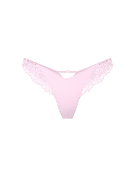 Гладкие трусики тонг Victoria's Secret с кружевом 1159861161 (Сиреневый L)