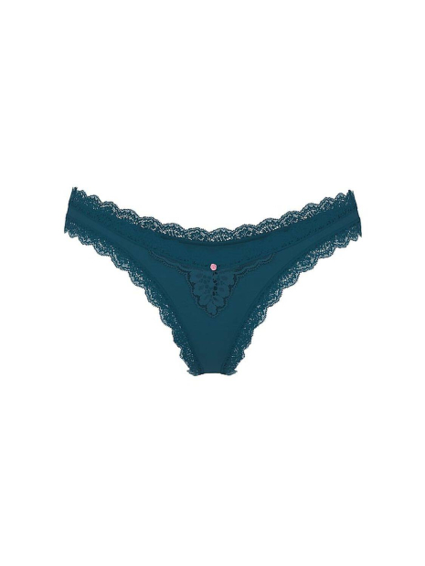 Жіночі трусики бразиліана Victoria's Secret з мереживом 1159861163 (Бірюзовий M)