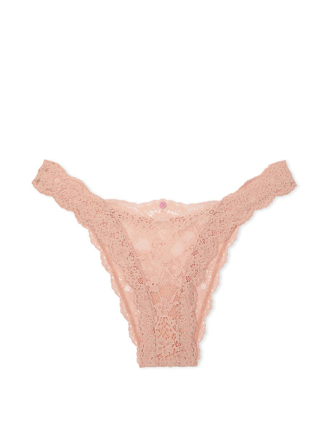 Кружевные трусики бразильяны Victoria's Secret 1159861347 (Бежевый M)