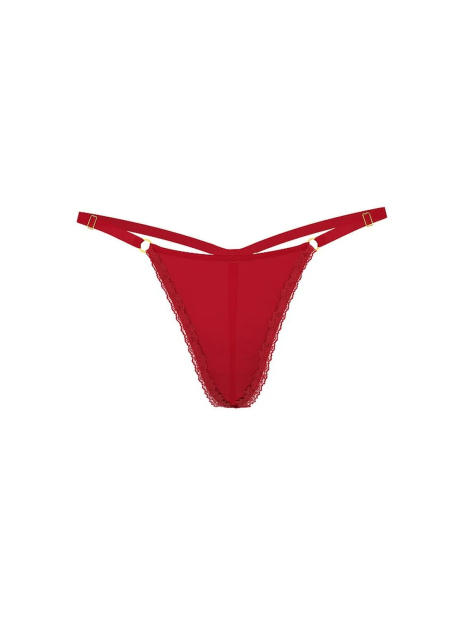 Женские трусики стринги Victoria's Secret с кружевом 1159861360 (Красный M)