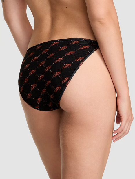 Трусики бикини Victoria's Secret Pink с принтом 1159861414 (Черный XS)
