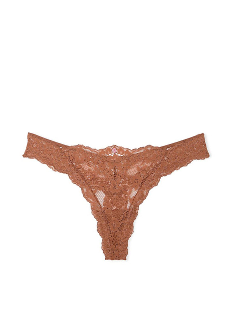 Кружевные трусики тонг Victoria's Secret 1159861595 (Коричневый M)