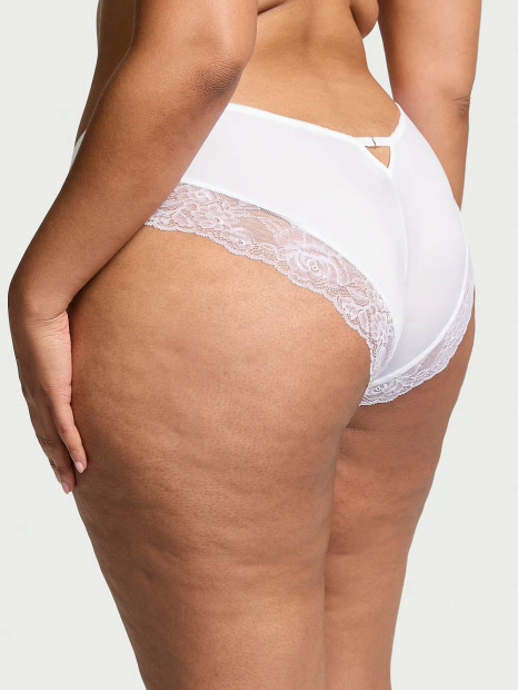 Гладкие трусики Victoria's Secret чики с кружевом 1159861599 (Белый M)