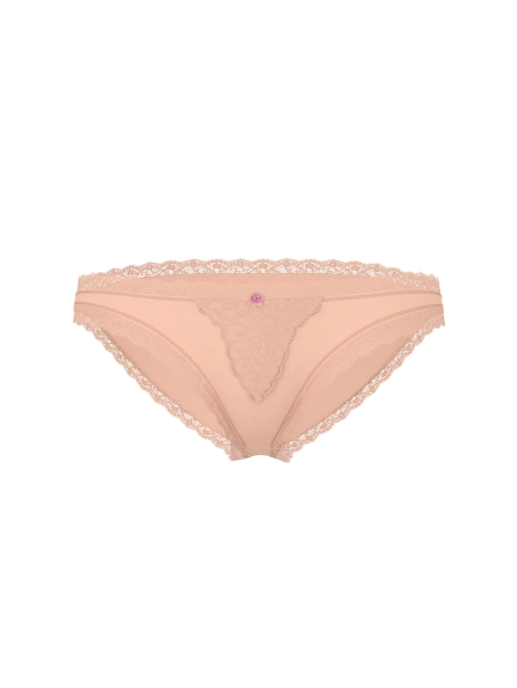 Женские трусики с кружевом Victoria's Secret бикини 1159861894 (Бежевый XL)
