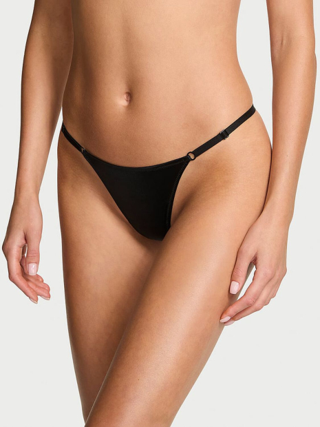 Гладкі трусики стрінги Victoria's Secret з бантом ззаду 1159861900 (Чорний S)