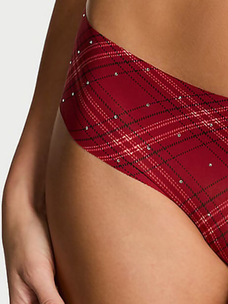 Жіночі безшовні трусики чіки Victoria's Secret зі стразами 1159861946 (Червоний L)