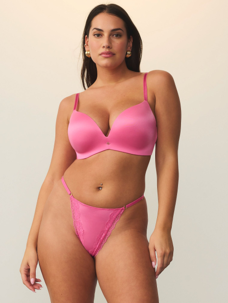Жіночі трусики стрінги Victoria's Secret з мереживом 1159862301 (рожевий M)