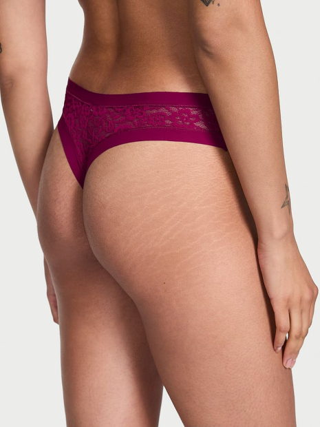 Трусики тонг Victoria's Secret 1159862704 (Бордовый M)