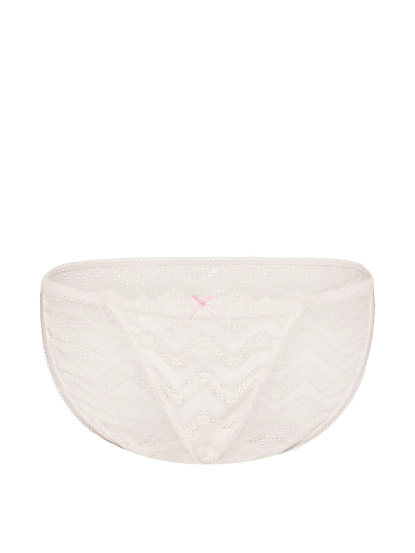 Мереживні трусики бікіні Victoria's Secret Pink 1159862797 (Молочний M)