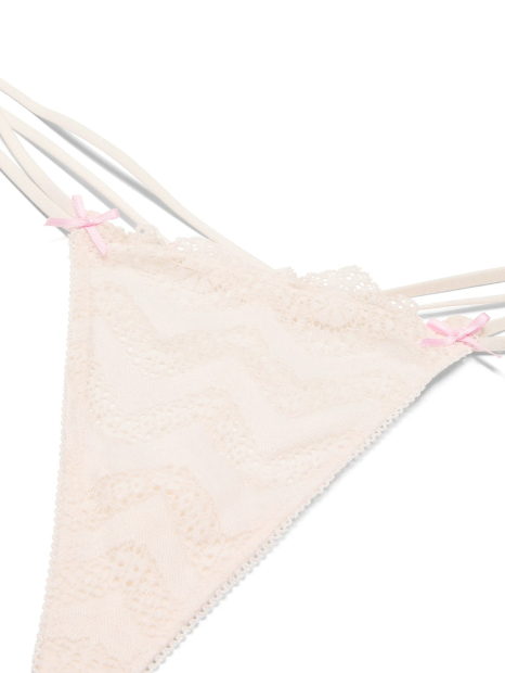 Кружевные трусики стринги Victoria's Secret PINK 1159862803 (Молочный M)