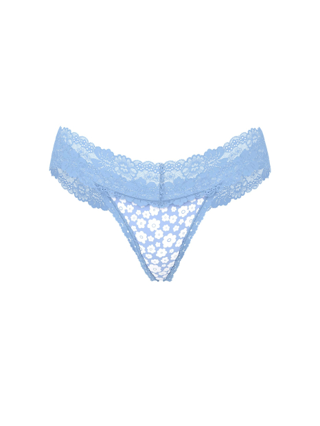 Женские трусики тонг Victoria's Secret Pink с принтом 1159863027 (Голубой L)
