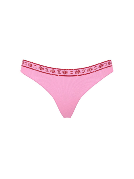 Женские трусики тонг Victoria's Secret Pink с орнаментом 1159863030 (Розовый S)