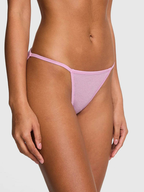 Женские трусики бикини Victoria's Secret Pink с блеском 1159863154 (Сиреневый S)