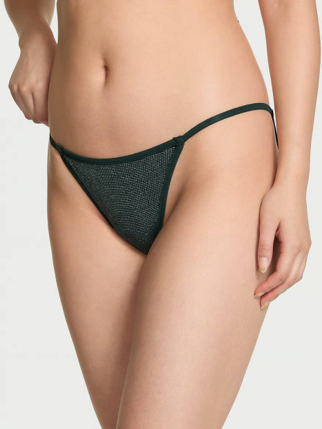 Женские трусики бикини Victoria's Secret Pink с блеском 1159863157 (Зеленый S)