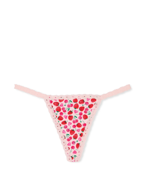 Женские трусики стринги Victoria's Secret Pink с принтом 1159863375 (Розовый S)