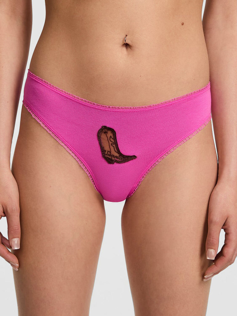 Женские трусики чики Victoria's Secret Pink с оборками 1159863379 (Розовый XS)