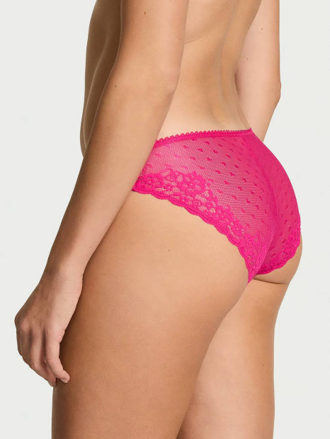 Женские трусики Victoria's Secret бикини с сеточкой и кружевом сзади 1159863487 (Розовый S)