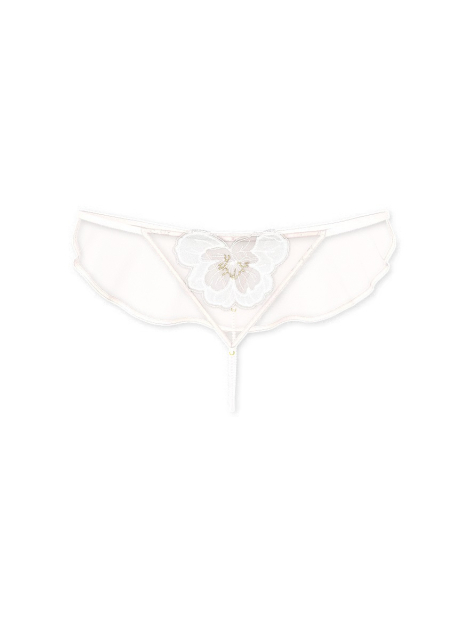 Трусики стрінги Victoria's Secret зі штучними перлами 1159863528 (Молочний XL)