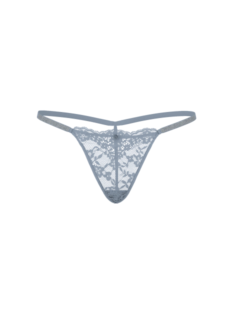 Кружевные трусики стринги со стразами Victoria's Secret 1159863602 (Голубой L)