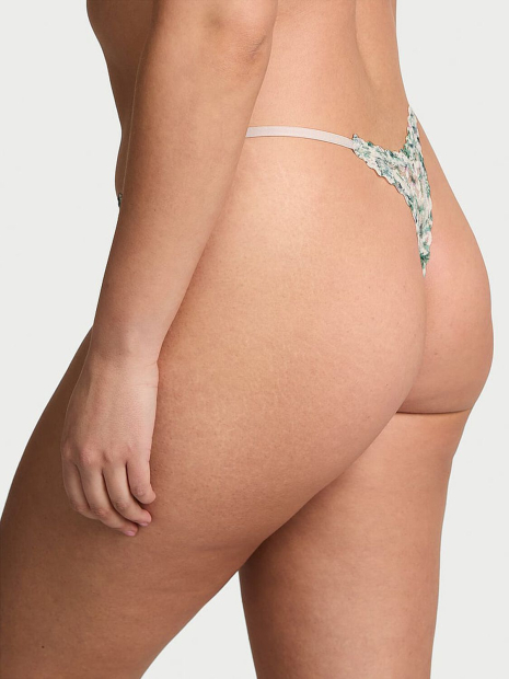 Женские трусики тонг Victoria's Secret 1159863775 (Белый/Зеленый XL)