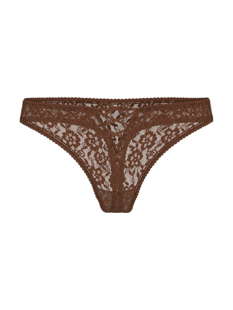 Кружевные трусики тонг Victoria's Secret 1159863828 (Коричневый XL)