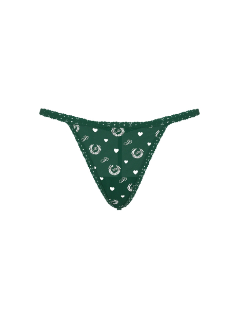 Трусики стринги Victoria's Secret Pink с принтом 1159864102 (Зеленый S)