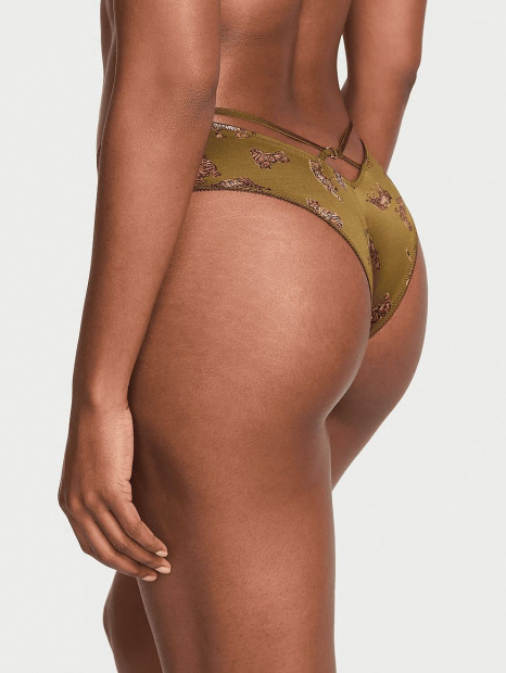 Жіночі гладкі трусики чики Victoria's Secret з еластичними ремінцями 1159864313 (Зелений XL)