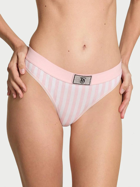 Трусики тонг Victoria's Secret со стразами 1159864633 (Розовый L)