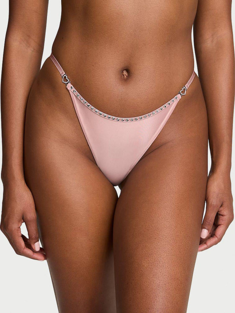 Жіночі трусики бразилії Victoria's Secret зі стразами та камінням 1159864565 (Рожевий M)