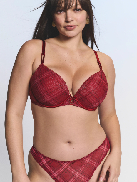 Жіночі напівпрозорі трусики тонг Victoria's Secret із шиммером 1159864920 (Червоний XL)
