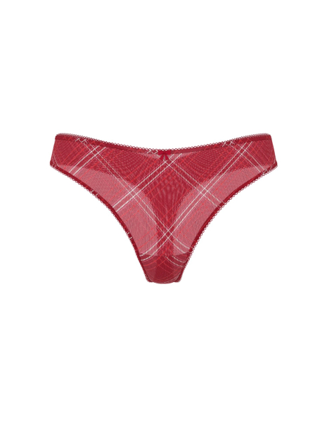 Жіночі напівпрозорі трусики тонг Victoria's Secret із шиммером 1159864920 (Червоний XL)