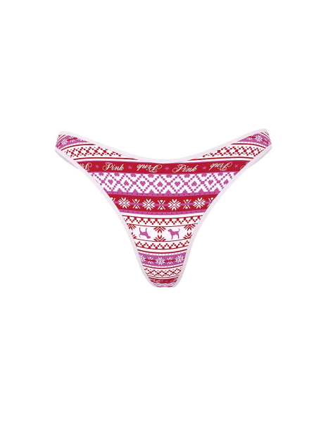 Трусики тонг Victoria's Secret Pink з принтом 1160008531 (Рожевий XS)