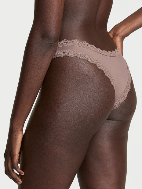 Женские трусики бразилиана Victoria's Secret с кружевом 1160184344 (Коричневый S)