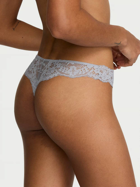 Мереживні трусики тонг Victoria's Secret 1160203441 (Сірий XS)