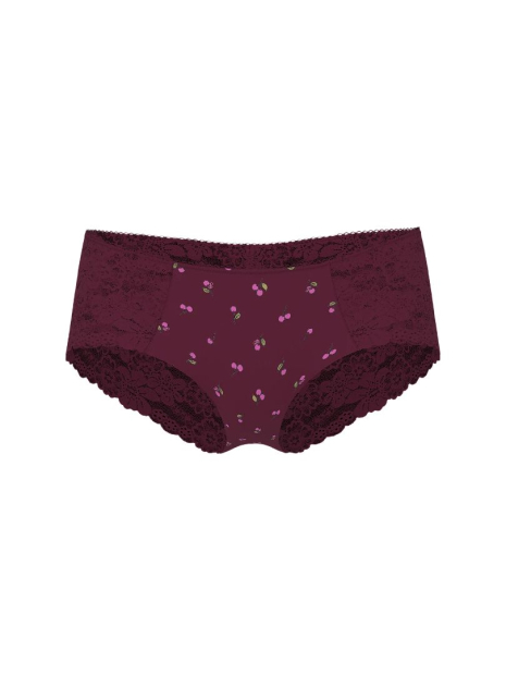 Женские трусики хипхаггеры Victoria's Secret Pink с кружевом 1160162697 (Бордовый XS)