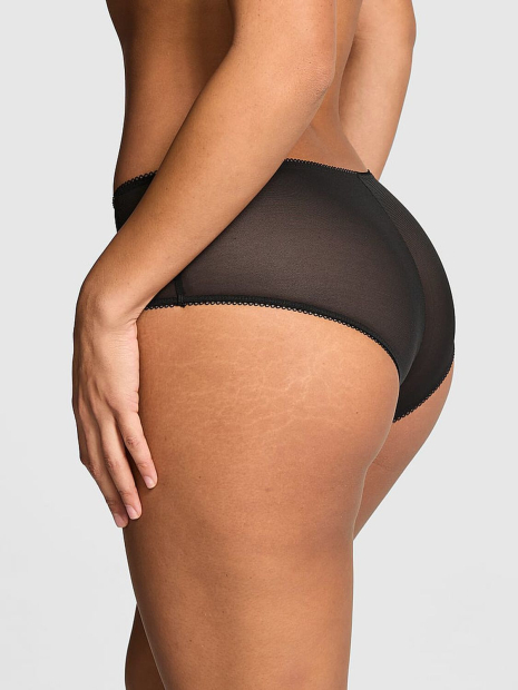 Женские трусики чики Victoria's Secret Pink с вышивкой 1160272199 (Черный M)