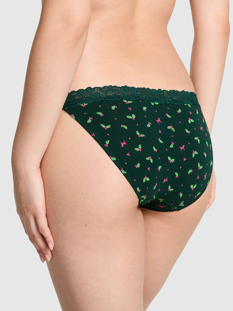 Трусики бикини Victoria's Secret Pink с принтом 1160286639 (Зеленый S)