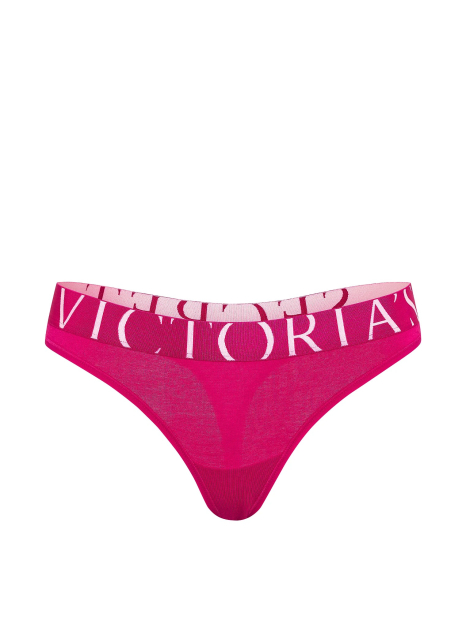 Трусики тонг Victoria's Secret с логотипом 1160344322 (Розовый L)