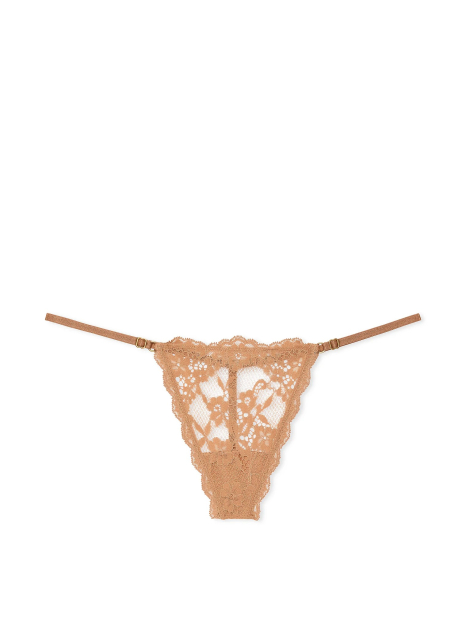 Мереживні трусики стрінги Victoria's Secret 1160357113 (Бежевий M)