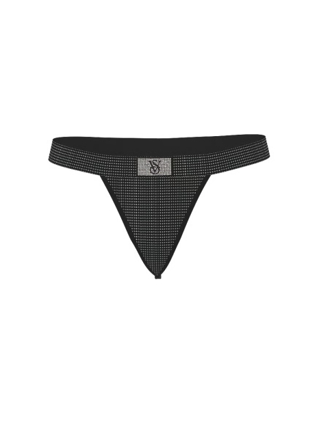 Трусики стринги Victoria's Secret со стразами 1160408946 (Черный XXL)