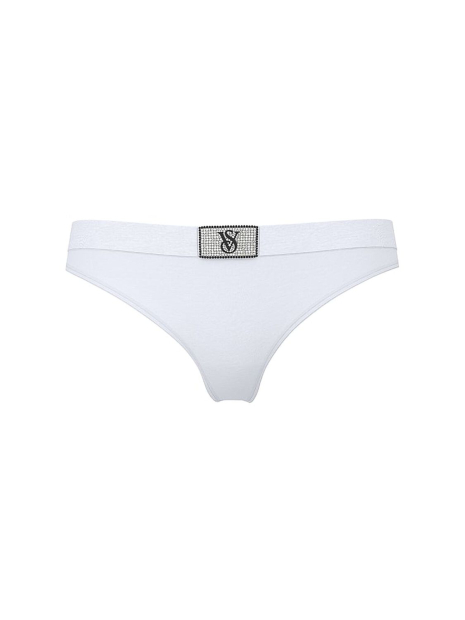Трусики тонг Victoria's Secret с логотипом из страз 1160410509 (Голубой L)