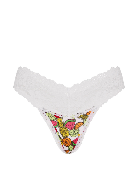 Женские трусики тонг Victoria's Secret Pink с принтом 1160417157 (Белый S)