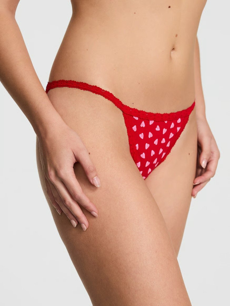 Женские трусики бикини Victoria's Secret Pink с принтом 1160423042 (Красный M)
