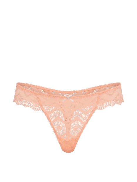 Кружевные трусики тонг Victoria's Secret Pink 1160427805 (Оранжевый S)