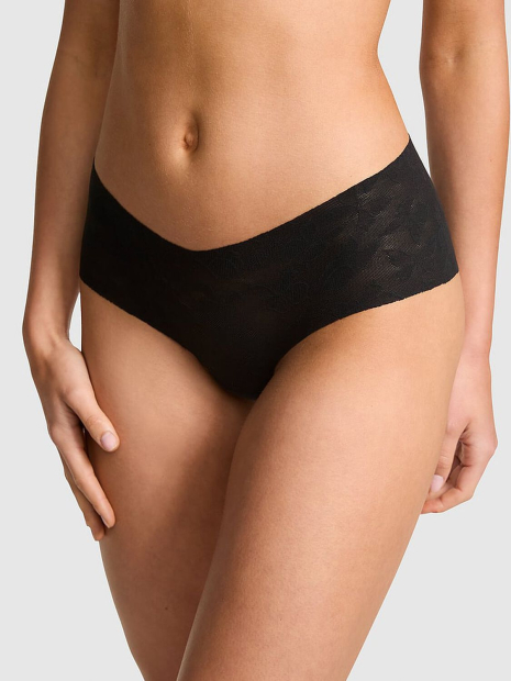 Безшовні трусики чіки Victoria's Secret PINK з візерунком 1160491485 (Чорний S)