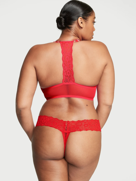 Кружевные трусики тонг Victoria's Secret 1160542459 (Красный XXL)